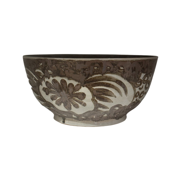Legend of Asia Home Legend of Asia Rustic Brown Sea Flower Bowl