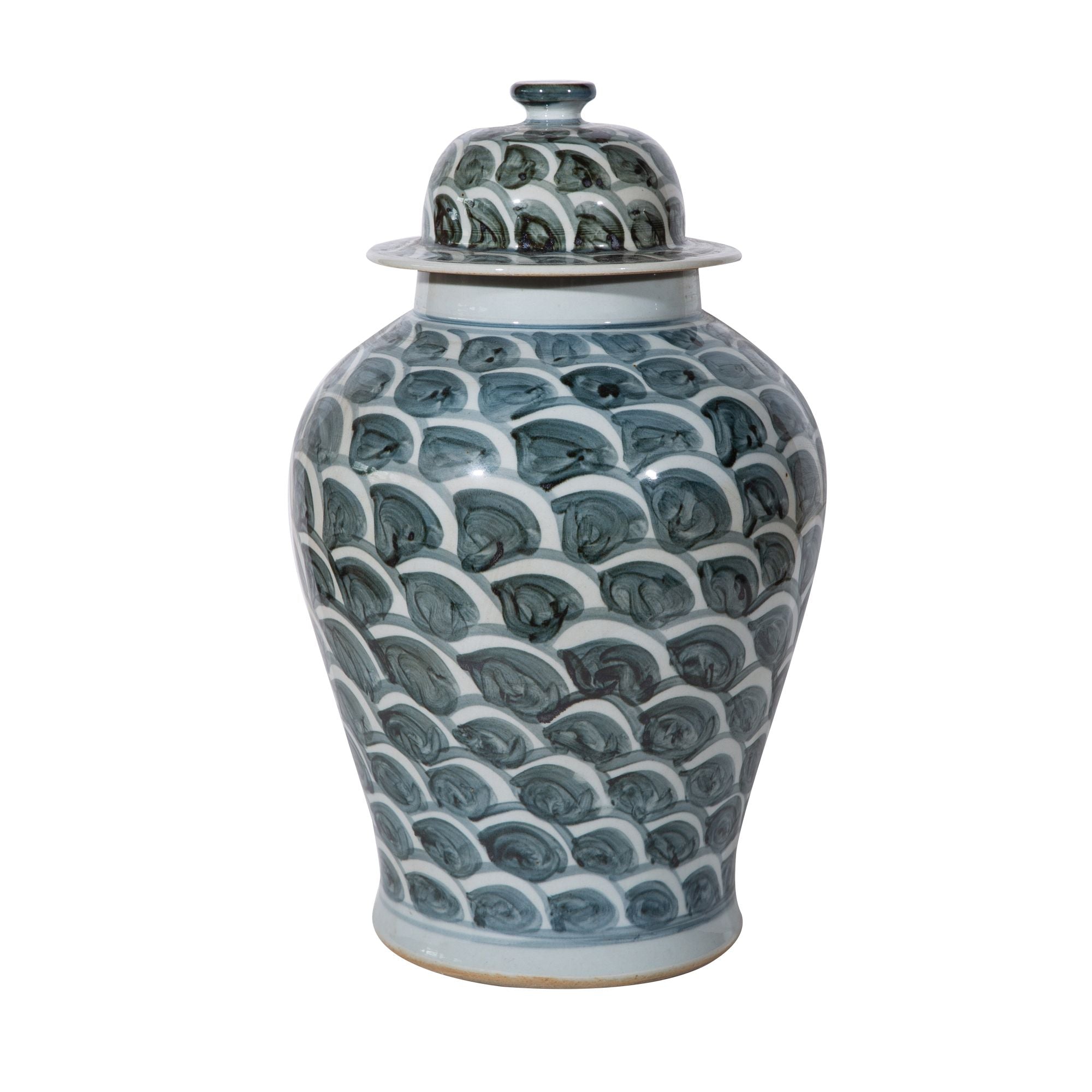 Legend of Asia Home Decor Legend of Asia Rusty Blue Fish Scale Temple Jar Large - Small