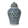 Legend of Asia Home Decor Legend of Asia Rusty Blue Fish Scale Temple Jar Large - Small