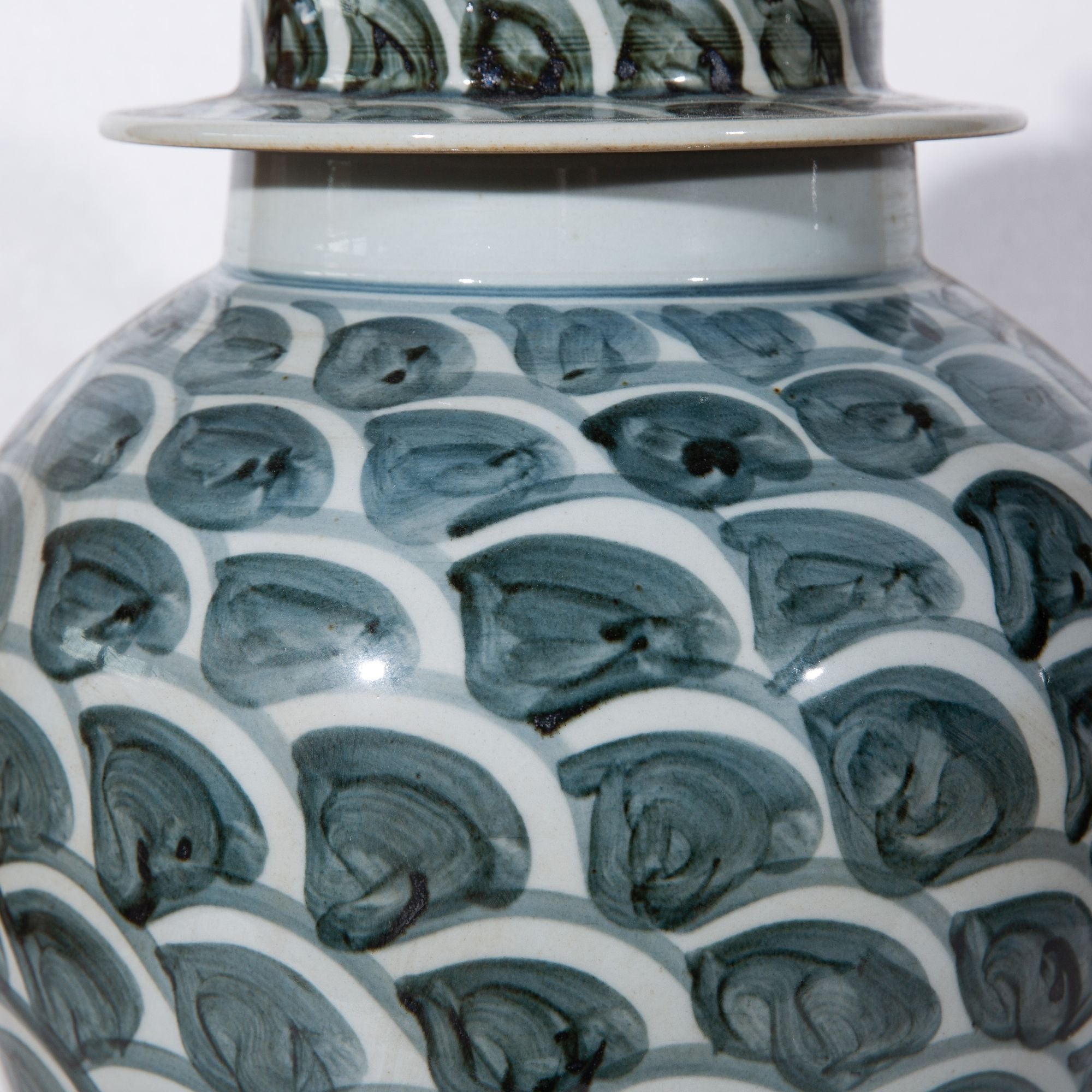 Legend of Asia Home Decor Legend of Asia Rusty Blue Fish Scale Temple Jar Large - Small