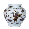 Legend of Asia Home Decor Legend of Asia Rusty Brown Crane Jar Medium