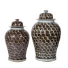 Legend of Asia Home Decor Legend of Asia Rusty Brown Fish Scale Temple Jar Large