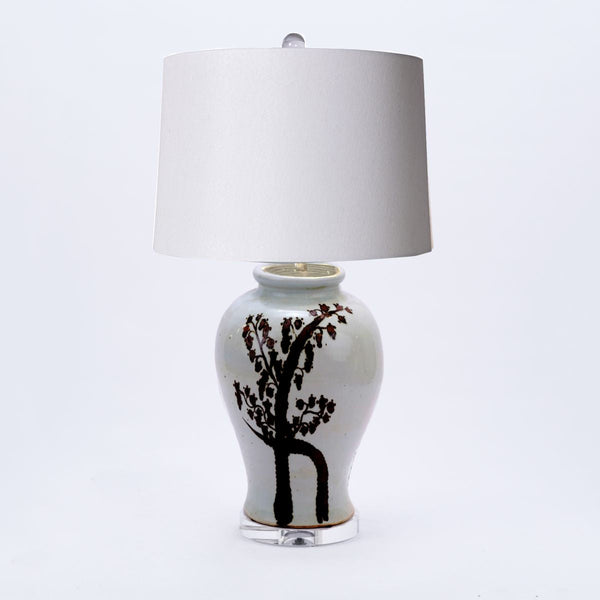 Legend of Asia Lighting Legend of Asia Rusty Brown Twisted Tree Table Lamp