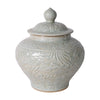Legend of Asia Home Legend of Asia Sage Green Embossed Fish Porcelain Ginger Jar
