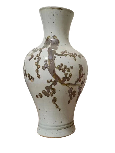 Legend of Asia Home Decor Legend of Asia Small Rusty Brown Vase Weeping Plum
