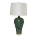 Legend of Asia Lighting Legend of Asia Speckled Green Carved Dragon Plum Vase Lamp
