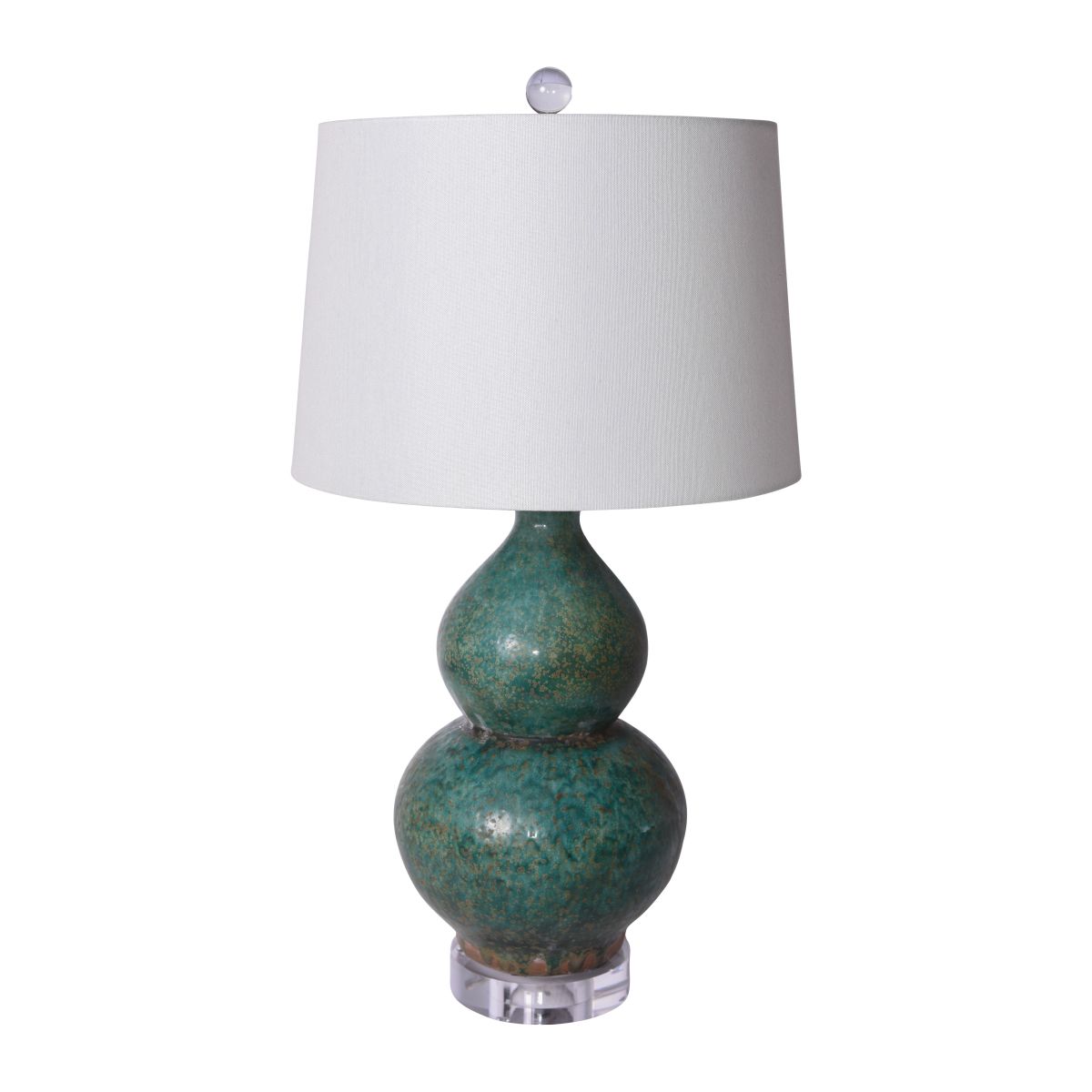 Legend of Asia Lighting Legend of Asia Speckled Green Gourd Vase Lamp