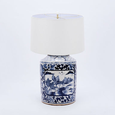 Legend of Asia Lighting Legend of Asia Table Lamp Dynasty Tea Jar Floral Landscape Medallion