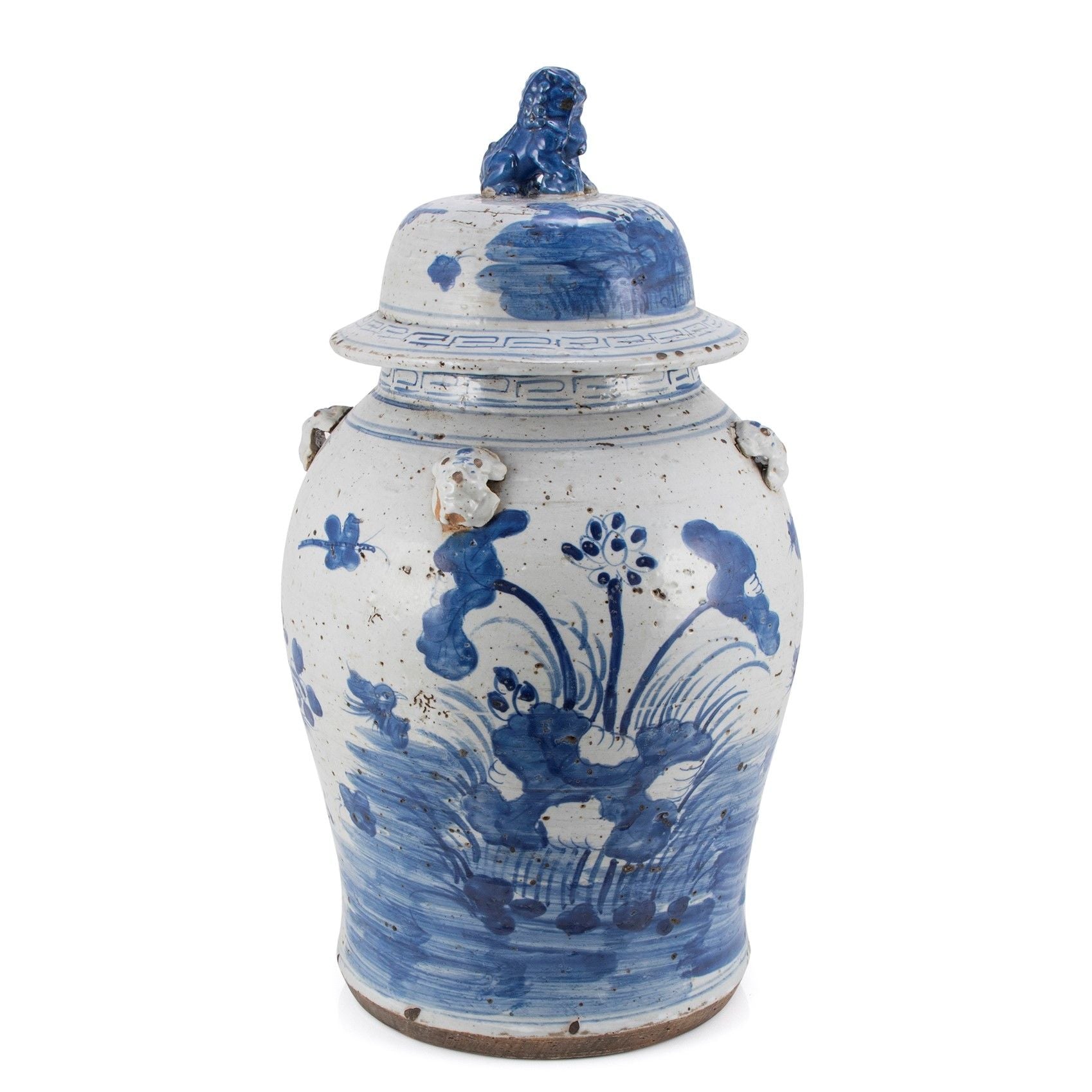 Legend of Asia Home Legend of Asia Vintage Temple Jar Plum Lily Pad Motif - Large