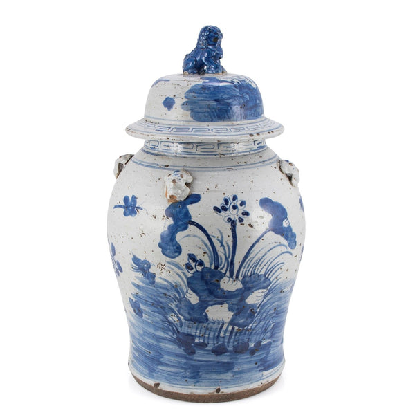 Legend of Asia Home Legend of Asia Vintage Temple Jar Plum Lily Pad Motif - Large