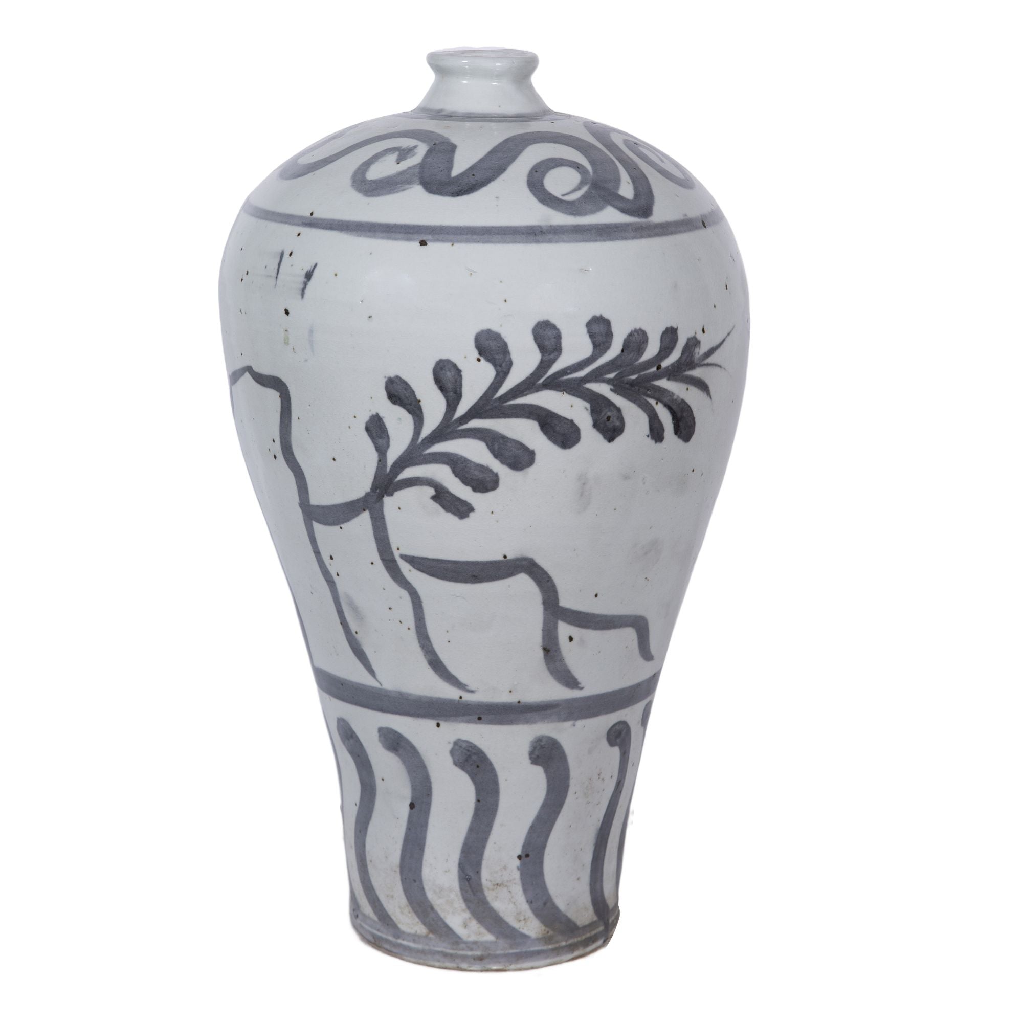 Legend of Asia Home Decor Legend of Asia Vintage White Flying Bird Plum Vase Tall