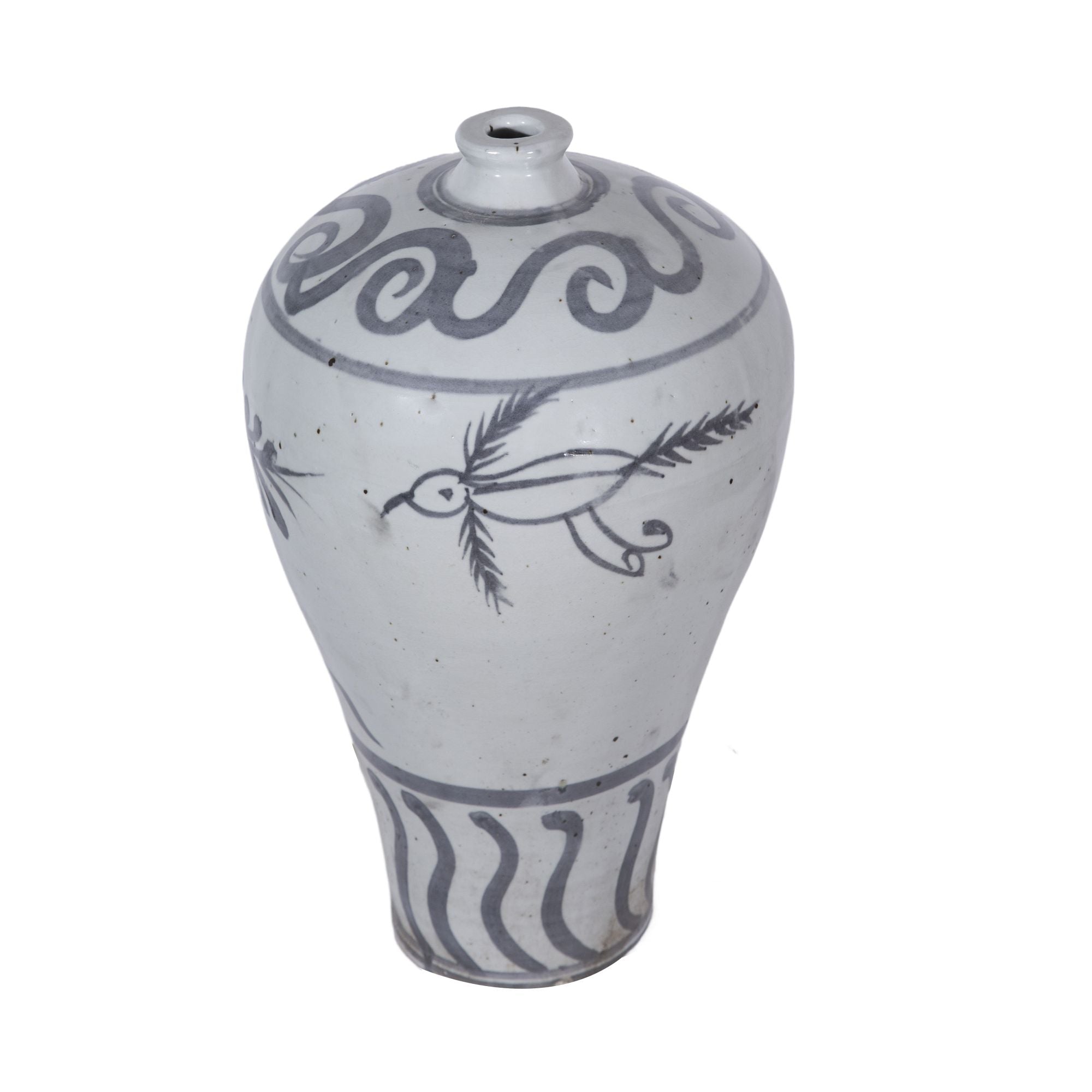 Legend of Asia Home Decor Legend of Asia Vintage White Flying Bird Plum Vase Tall