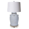 Legend of Asia Lighting Legend of Asia Vintage White Porcelain Temple Jar Table Lamp With Acrylic Base