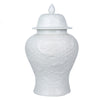 Legend of Asia Home Legend of Asia White Carved Sea Wave Fish Temple Jar