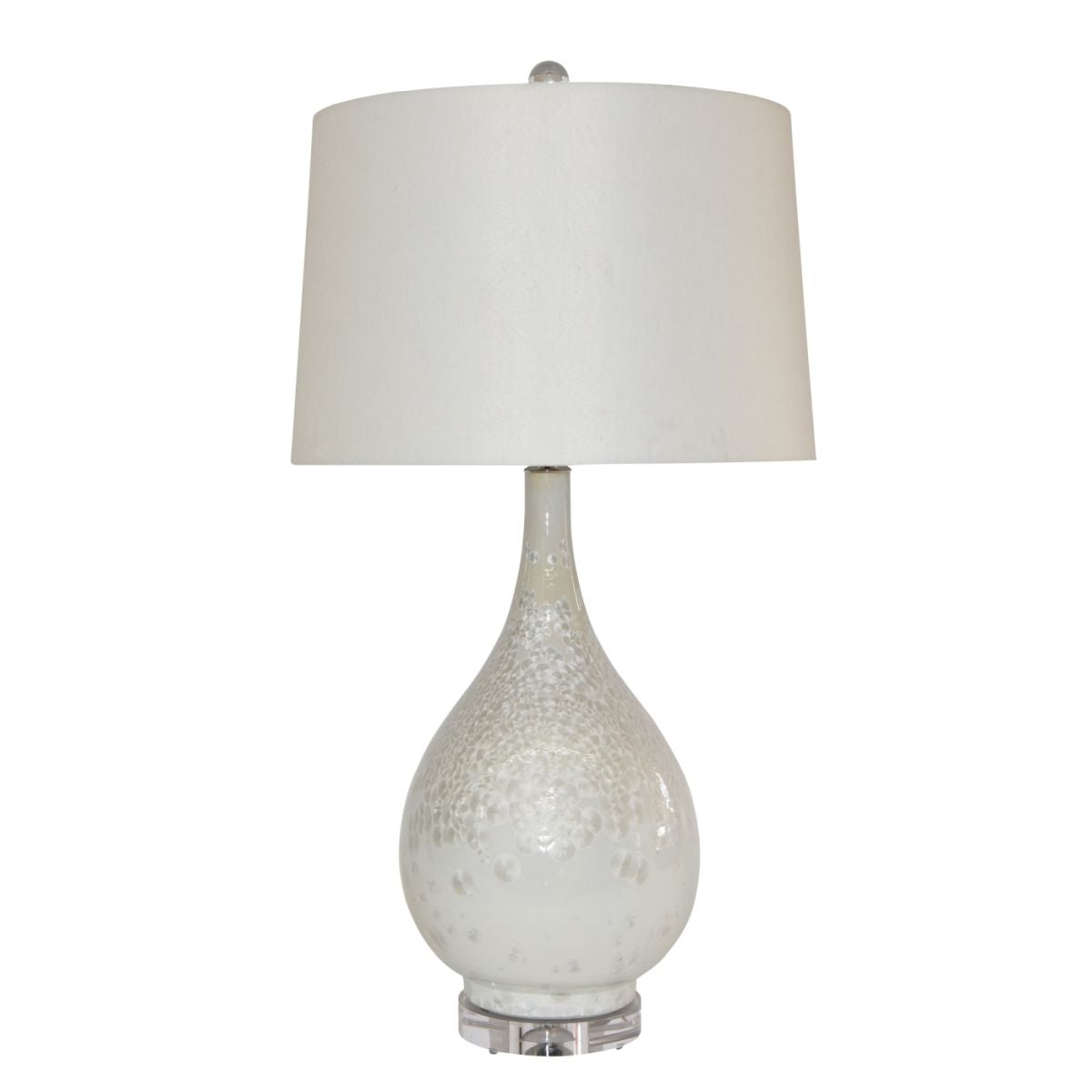 Legend of Asia Lighting Legend of Asia White Crystal Shell Long Neck Vase Lamp