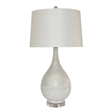 Legend of Asia Lighting Legend of Asia White Crystal Shell Long Neck Vase Lamp
