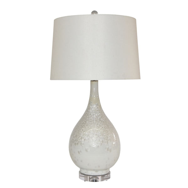 Legend of Asia Lighting Legend of Asia White Crystal Shell Long Neck Vase Lamp