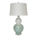 Legend of Asia Lighting Legend of Asia White Green Crystal Shell Gourd Vase Lamp