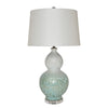 Legend of Asia Lighting Legend of Asia White Green Crystal Shell Gourd Vase Lamp