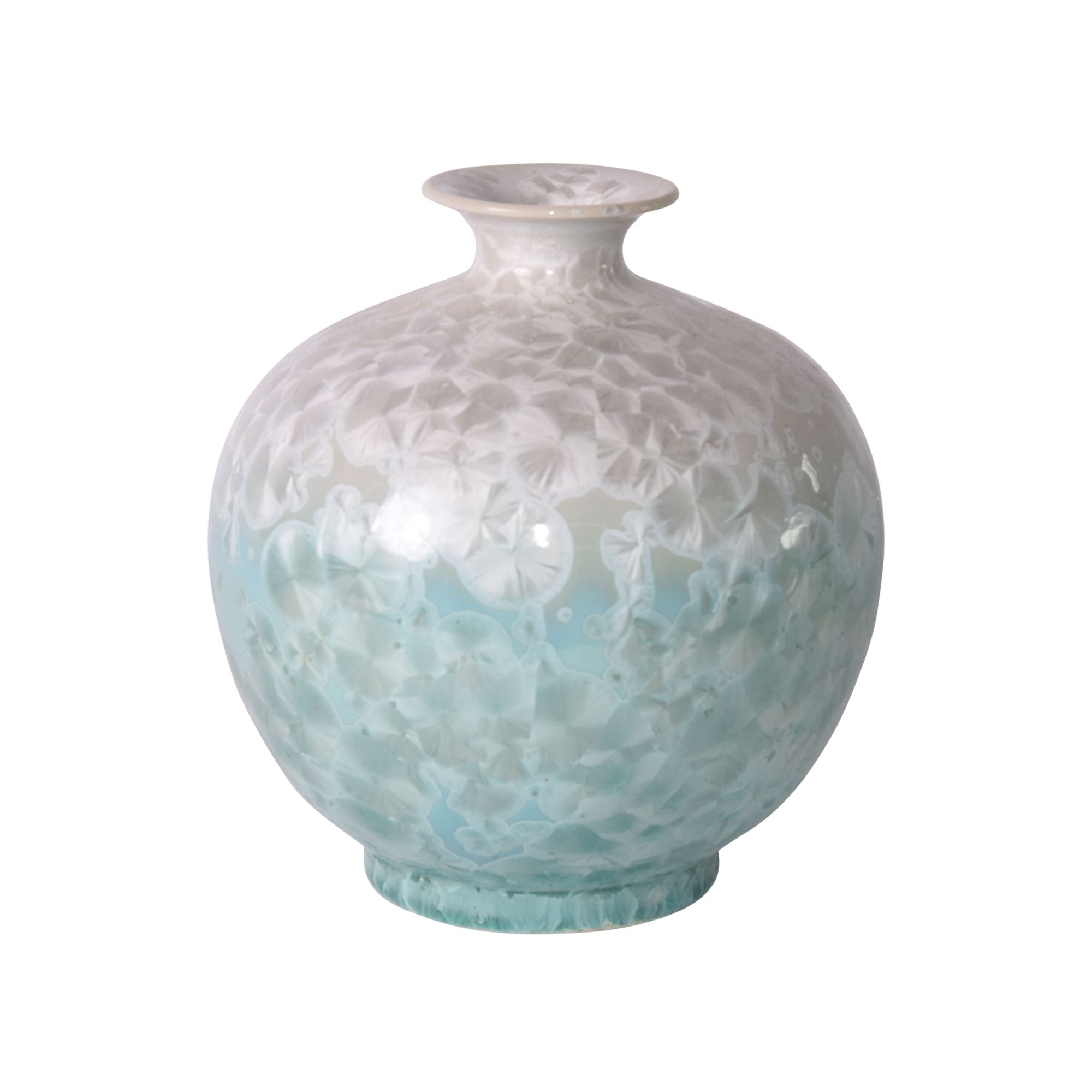 Legend of Asia Home Decor Legend of Asia White Green Crystal Shell Pomegranate Vase