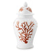 Legend of Asia Home Decor Legend of Asia White Temple Jar With Red Coral