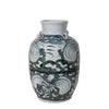 Legend of Asia Home Decor Legend of Asia Yuan Blue And White Four Loop Handle Jar Twisted Flower Motif