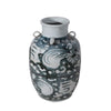 Legend of Asia Home Decor Legend of Asia Yuan Blue And White Four Loop Handle Jar Twisted Flower Motif