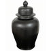 Legend of Asia Home Decor Matte Black Hans Porcelain Temple Jar Large