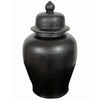 Legend of Asia Home Decor Matte Black Hans Porcelain Temple Jar Large