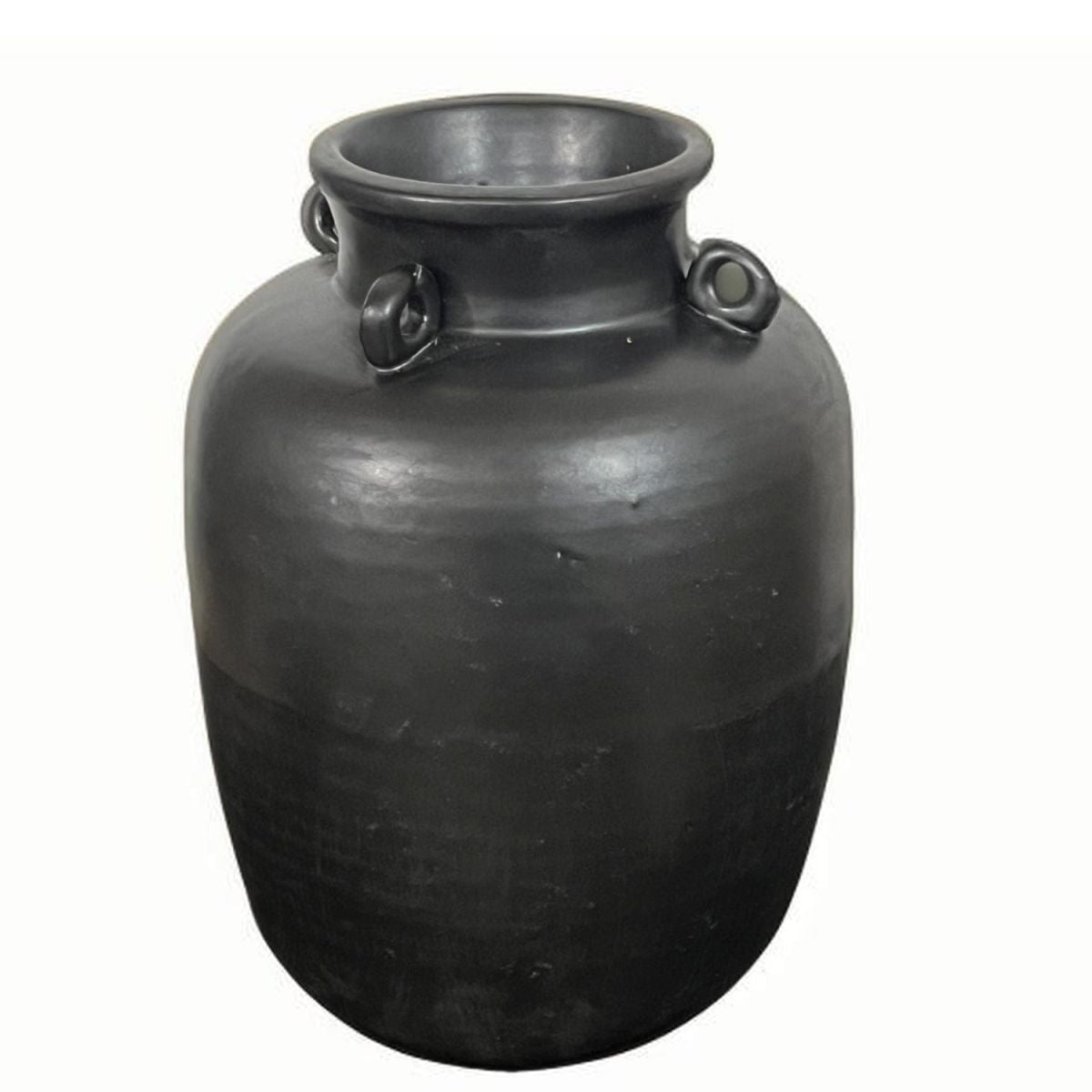 Legend of Asia Home Decor Matte Black Porcelain Four Loop Jar