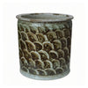 Legend of Asia Home Decor Rustic Brown Porcelain Orchid Pot Fish Scale Motif