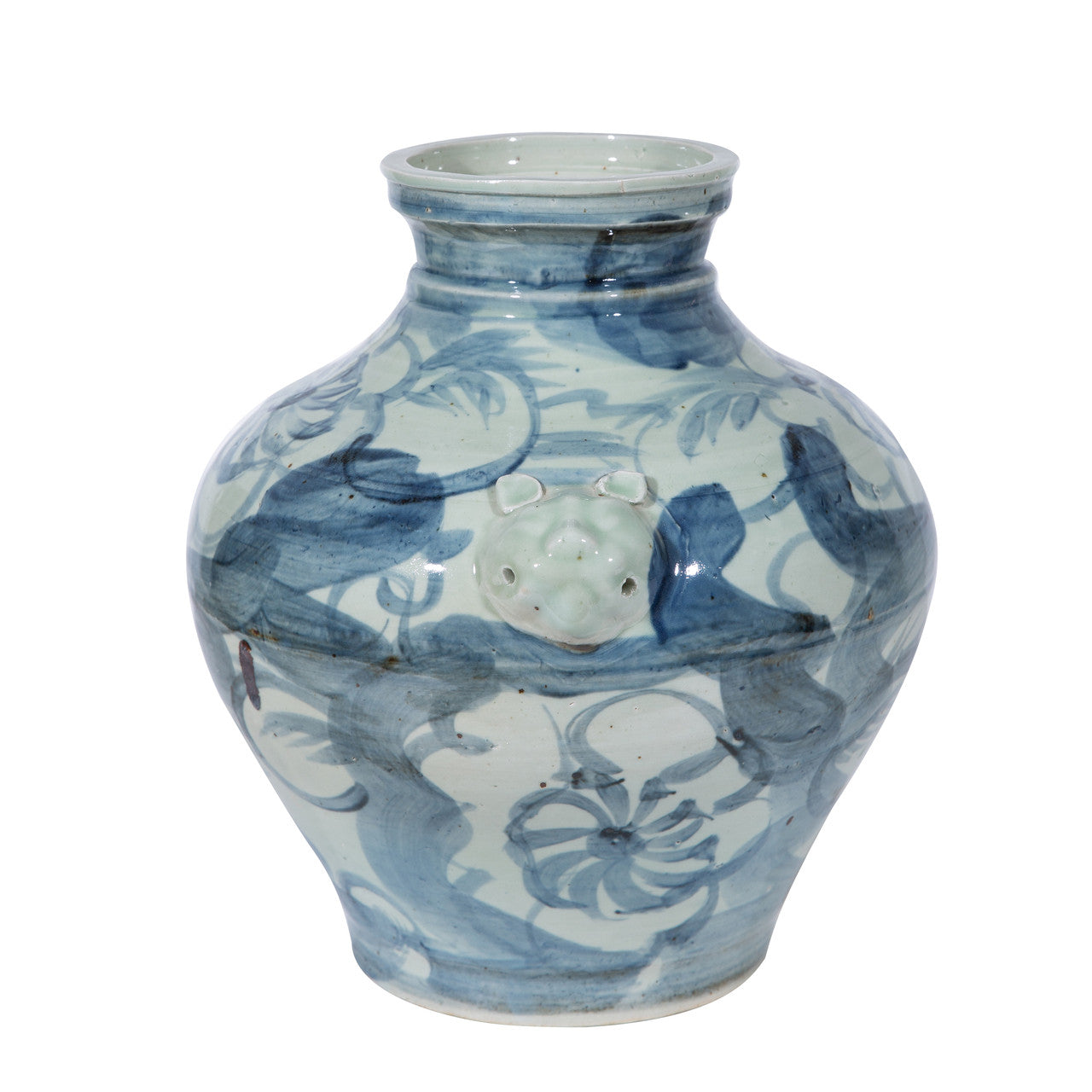 Legend of Asia Home Decor Silla Flower Lion Handle Jar Medium - DISC