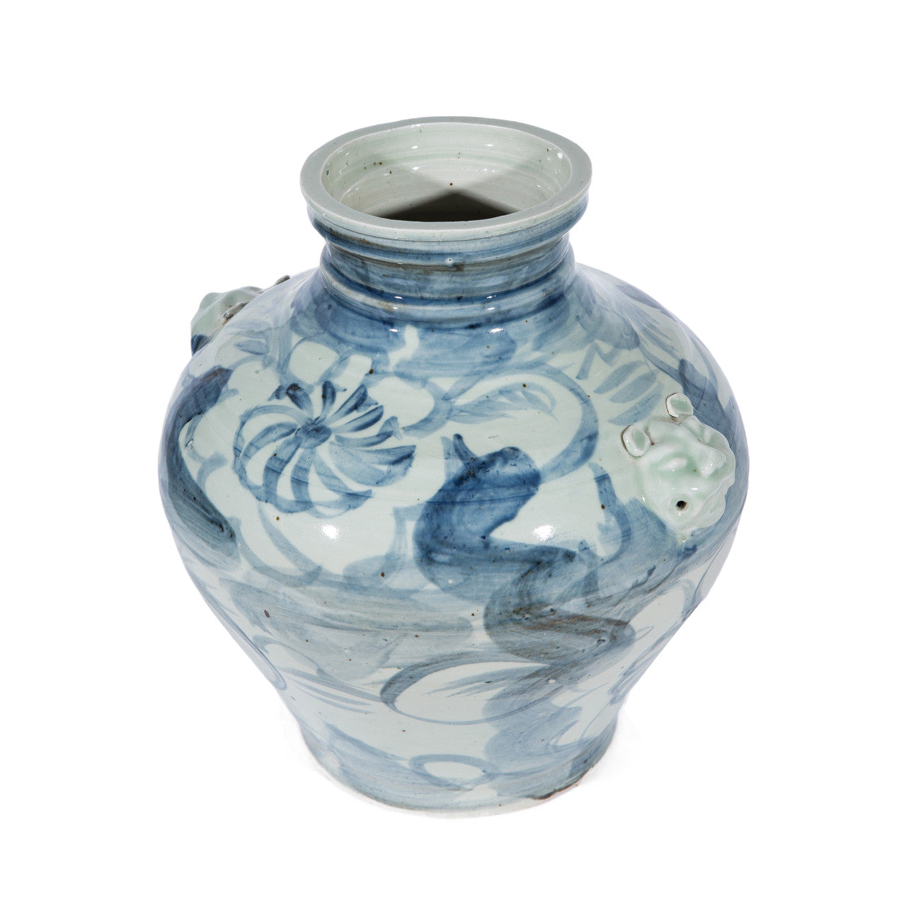 Legend of Asia Home Decor Silla Flower Lion Handle Jar Medium - DISC
