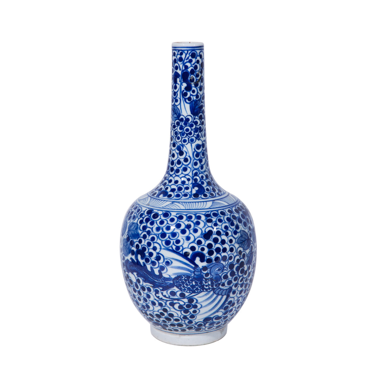 Legend of Asia Home Decor Small Vase Long Neck Phoenix Floral Motif