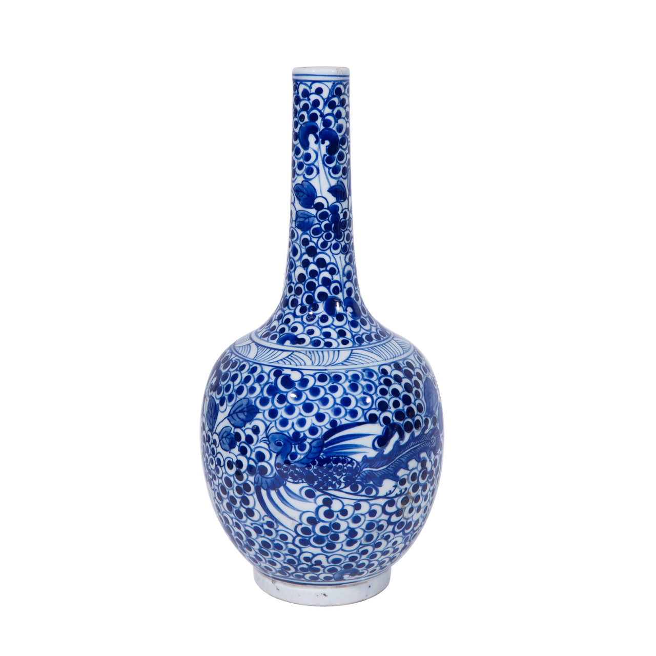 Legend of Asia Home Decor Small Vase Long Neck Phoenix Floral Motif
