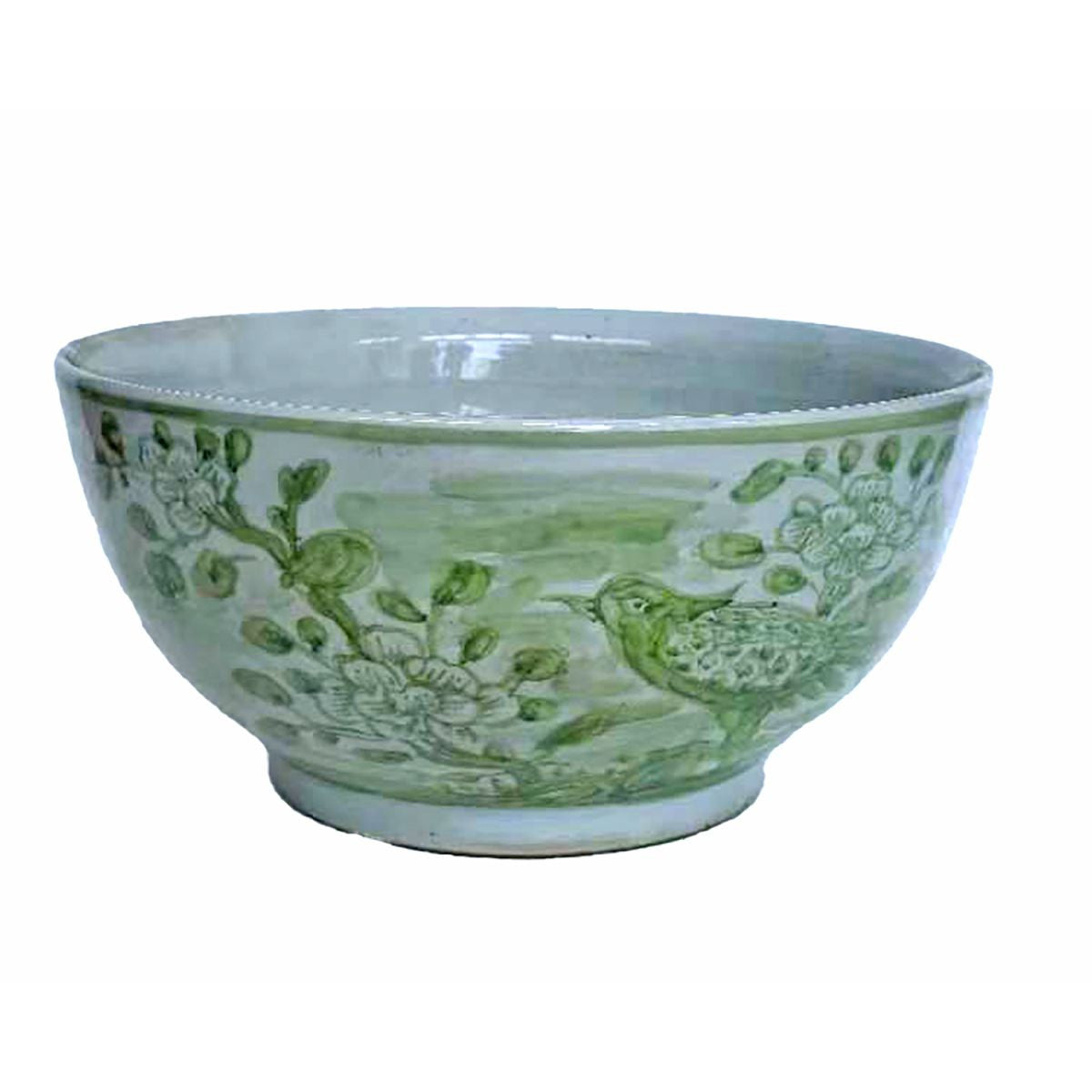 Legend of Asia Home Decor Spring Green Flower & Bird Porcelain Bowl