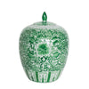Legend of Asia Home Decor Spring Green Twisted Lotaus Porcelain Melon Jar