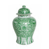 Legend of Asia Home Decor Spring Green Twisted Lotaus Porcelain Temple Jar