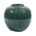 Legend of Asia Home Decor Vintage Dark Green Carved Jar Round