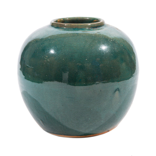 Legend of Asia Home Decor Vintage Dark Green Jar Round