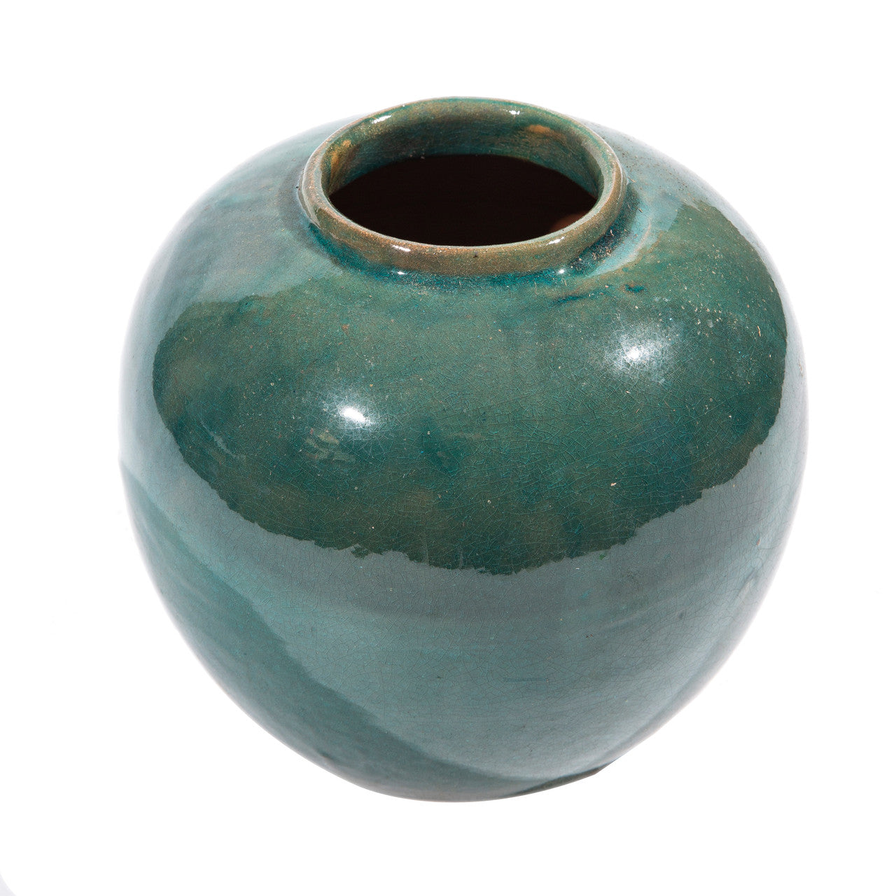 Legend of Asia Home Decor Vintage Dark Green Jar Round