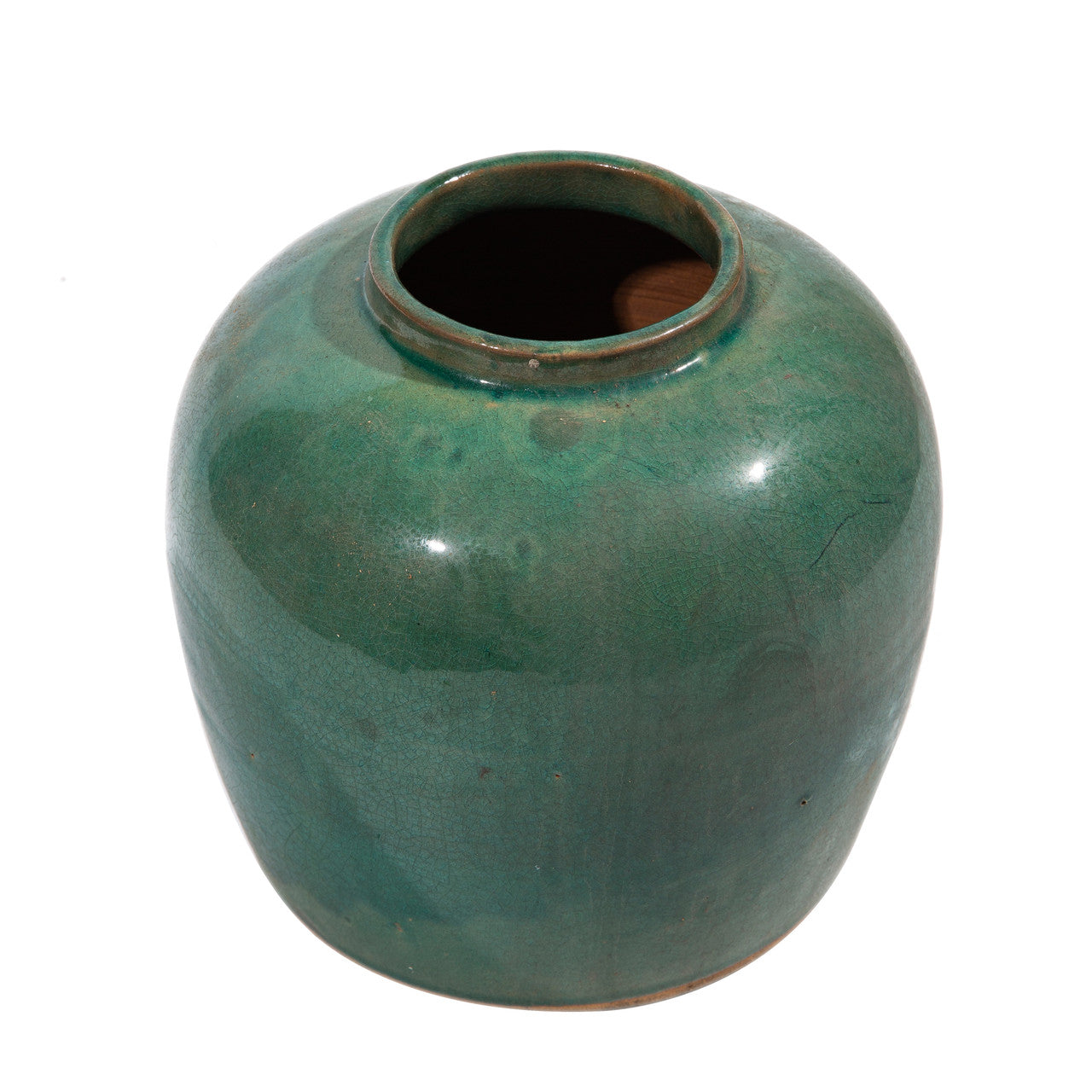 Legend of Asia Home Decor Vintage Green Jar Flat Bottom