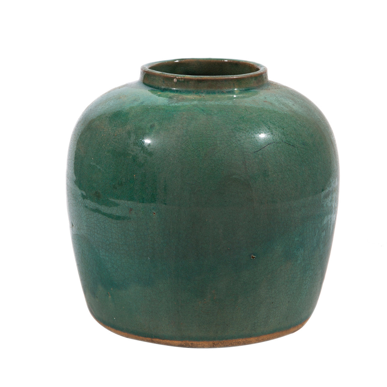 Legend of Asia Home Decor Vintage Green Jar Flat Bottom