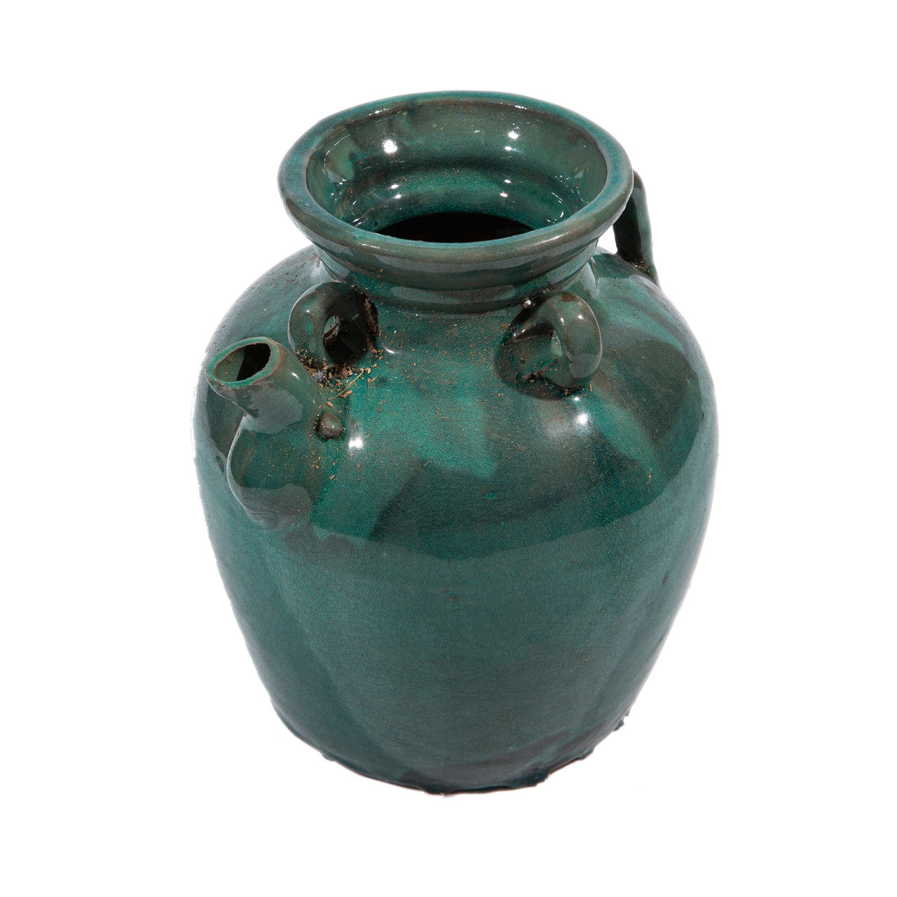 Legend of Asia Home Decor Vintage Green Oil Pot Small