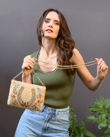 Mary Frances Handbags Mary Frances Iron Luck Mini Crossbody Handbag