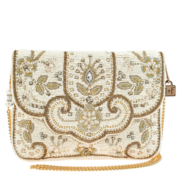 Vintage Lace Ivory Clutch Bag in Floral Design | Ivory Bridal Bags