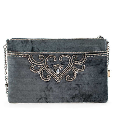Mary Frances Handbags Mary Frances Night Light, Pewter Mini Crossbody Handbag