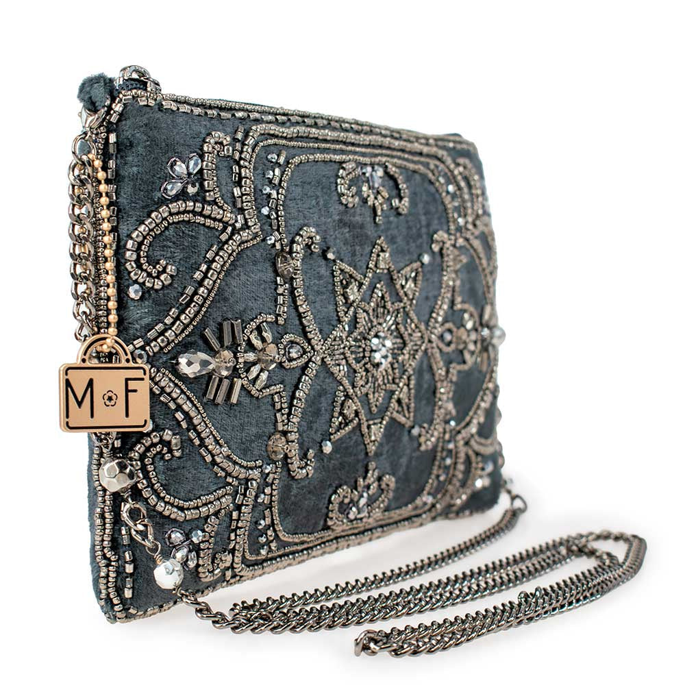 Mary Frances Handbags Mary Frances Night Light, Pewter Mini Crossbody Handbag