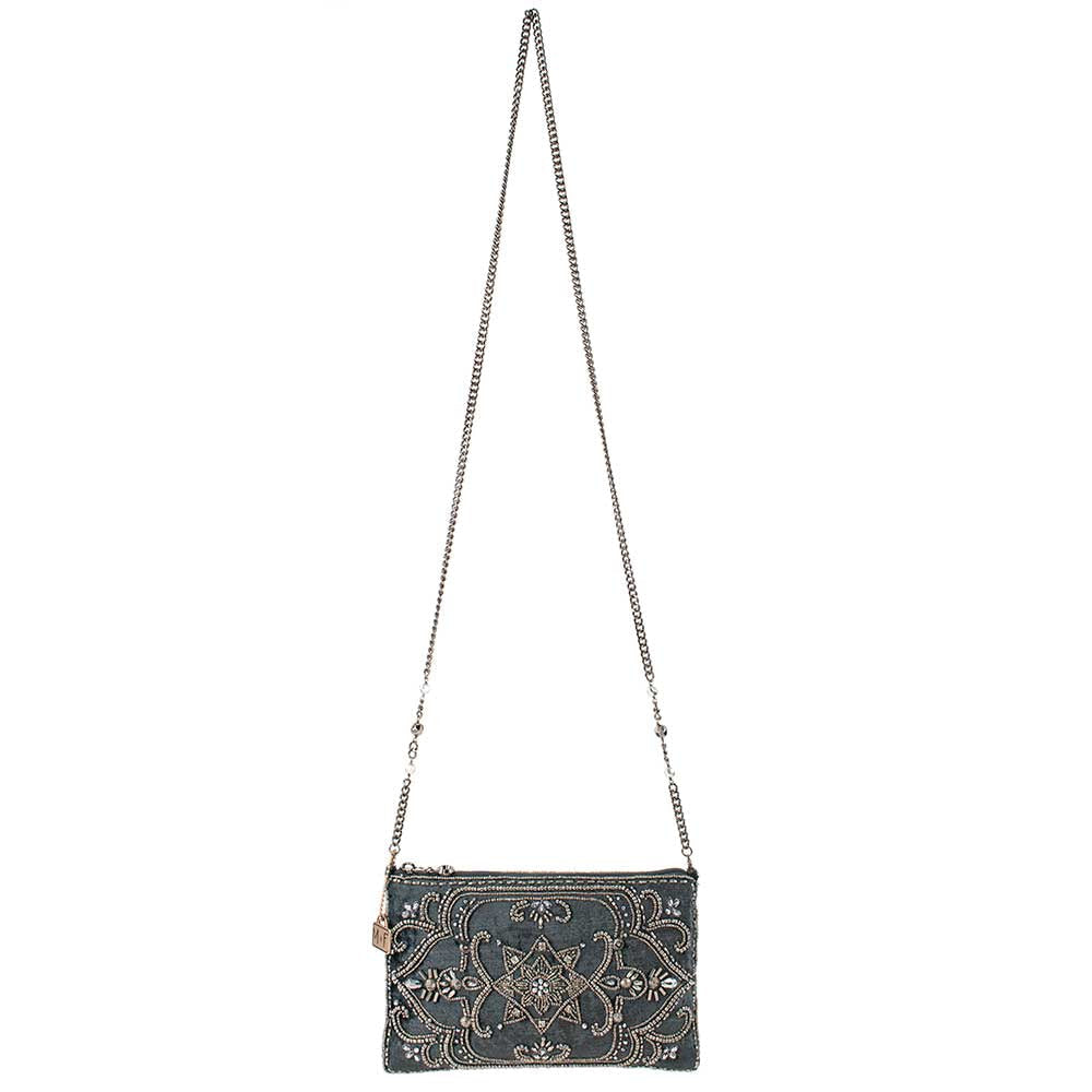 Mary Frances Handbags Mary Frances Night Light, Pewter Mini Crossbody Handbag