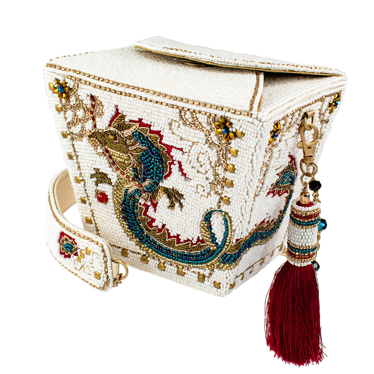 Mary Frances Noble Dragon Top Handle Take Out Container Shoulder